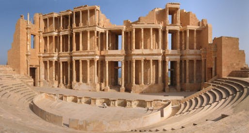Ancient archaeological sites, like this 3rd-century Roman theater, have now come under threat in Sabratha, Libya, where ISIS supporters just managed to temporarily establish control. (Image via Wikipedia)