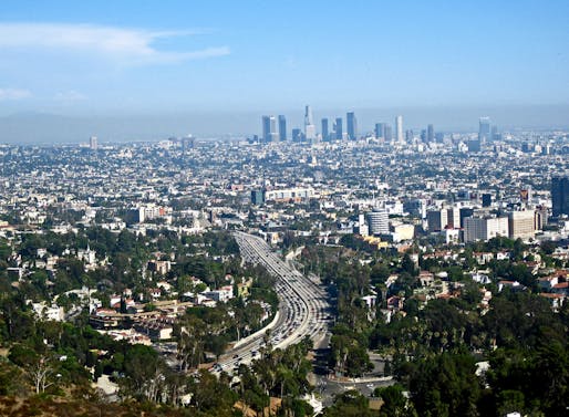 LA skyline from Mulholland Drive. Photo via flickr/Raymond Shobe.