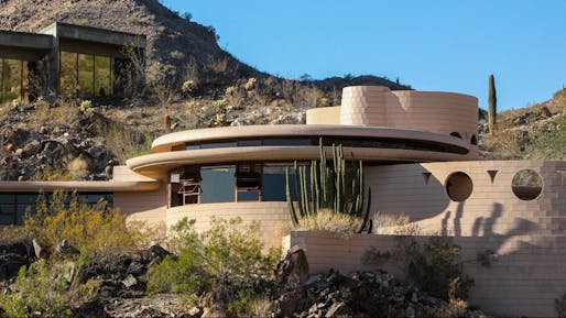 Norman Lykes house designed by Wright in 1959. One of the few circular homes Wright designed during his career. The home has been on the market for 3 years with an asking price of $2,650,000. Image courtesy of Frank Lloyd Wright Foundation 