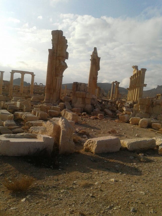 Triumphal Arch, March 2, 2017. Photo via the Syrian Directorate-General of Antiquities & Museums.