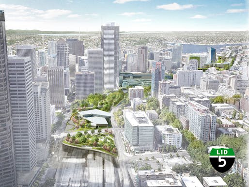 Proposed view of the park. Image courtesy of Lid I-5. 