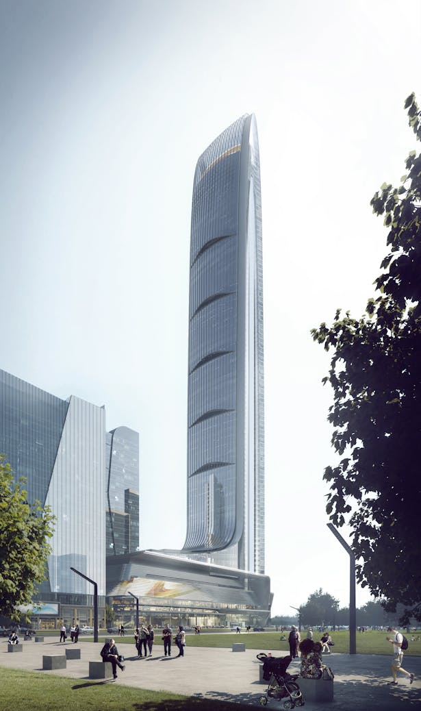 Tianshan Gate of the World Plots 27 and 28, Shijiazhuang, China, by Aedas