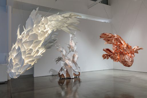 Spinning Tales, 2021, installation view. © Frank Gehry. Photo: Joshua White. Courtesy of Gagosian