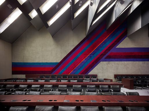 Stojan Maksimović, Sava Center, 1979, Belgrade, Serbia. View of conference room. Photo: Valentin Jeck, commissioned by The Museum of Modern Art, New York, 2016.