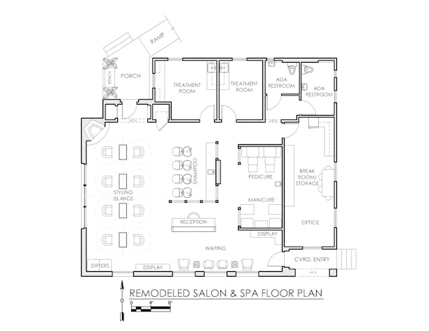Remodeled Salon & Spa Floor Plan