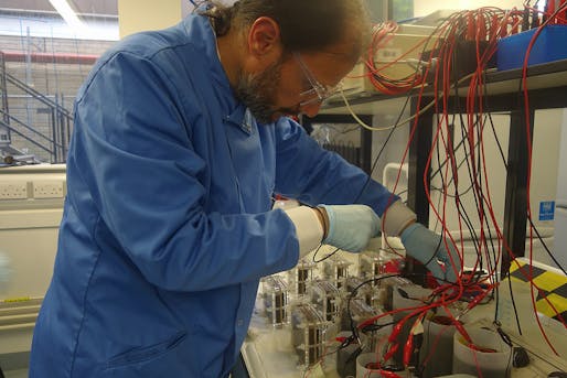 UWE’s Professor Ioannis Ieropoulos, at work on a microbial fuel cell. Photo: UWE.