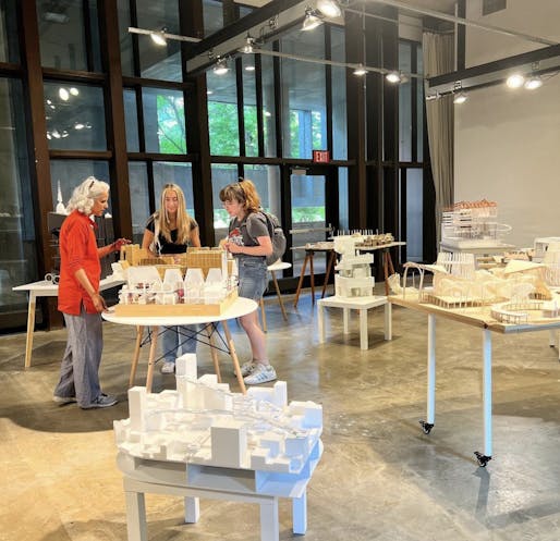 Image from MODELs: Unraveling Studio Secrets exhibition. Curated collection of models by Sandhya Kochar 'in collaboration with GW and UG4 studions from Spring 2022 Pella Prize and Gui Competition Studios. Image courtesy of Knowlton School of Architecture at the Ohio State University. Image...