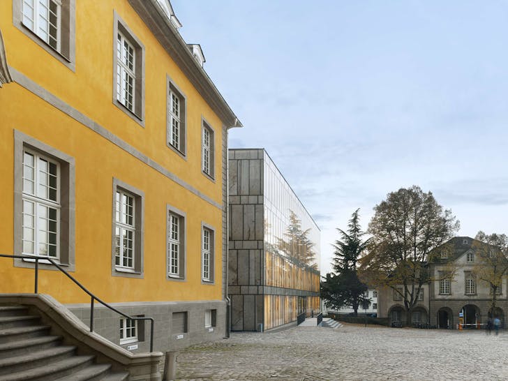 View from the courtyard with side wing and library (Photo: Stefan Müller)