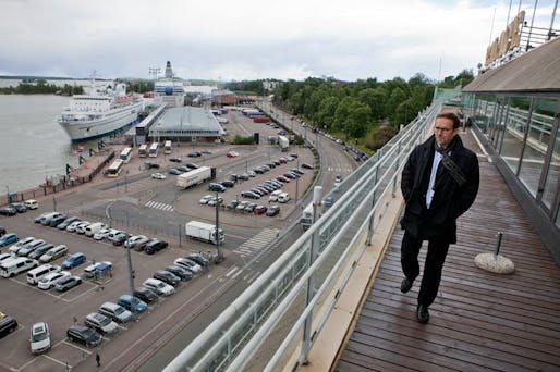  Mikko Aho, Helsinki’s planning director and a judge in a design competition for a proposed Guggenheim satellite, surveying the museum’s potential site. Credit Touko Hujanen for The New York Times 