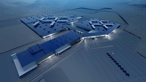 Rendering of Faraday Future's ambitious billion-dollar manufacturing facility in North Las Vegas, Nevada. (Image courtesy of Faraday Futures)