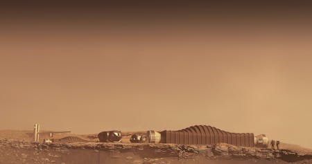 Rendering of the Mars Dune Alpha habitat. Image courtesy of ICON and BIG.