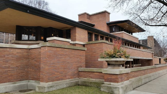 The Frederick C. Robie House (constructed 1910, Chicago, Illinois); Photo by Garrett Karp.