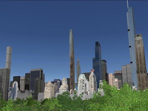 New York skyline with "supertall" skyscrapers if proposed buildings are completed. Credit: NY Yimby