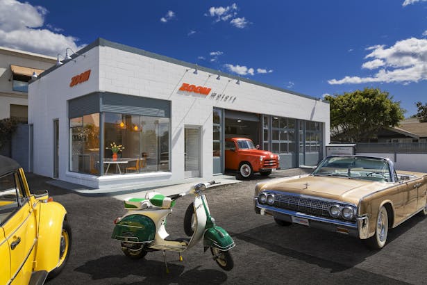 adaptive re-use project. conversion of 1950’s standard oil service station. modern design | brand-centric auto dealership. 1,584 sq ft.