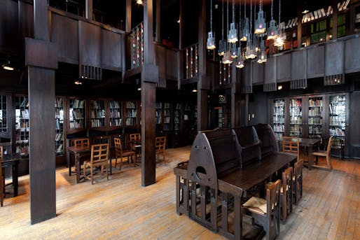 Mackintosh Library before the fire. Photo credit Alan McAteer.