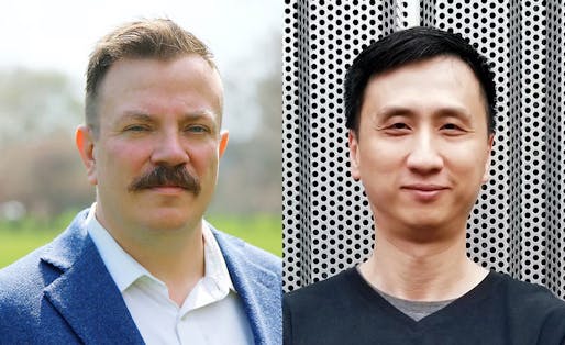 The 2022 Stewardson Keefe LeBrun Travel Grant recipients Tadd Heidgerken and Zui Lig Ng. Image courtesy AIANY 