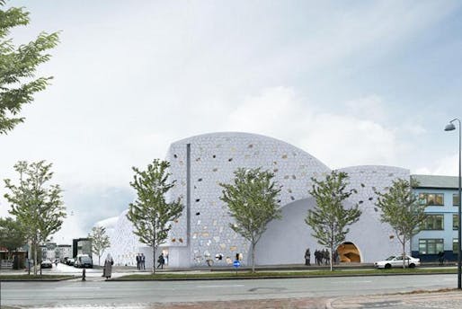 Rendering of the new Henning Larsen Architects-designed mosque for Copenhagen. (Image via cphpost.dk)