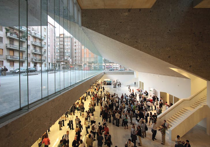 Universita Luigi Bocconi in Milan by Dublin-based Grafton Architects. Photo courtesy of Alexandre Soria