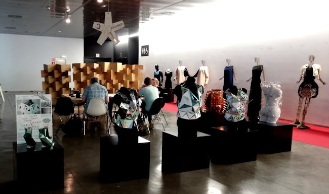 A few of the workshop's 'upgraded' prototypes on display at FAB10 Barcelona. Photo credit- Parametrica [digi fab school]