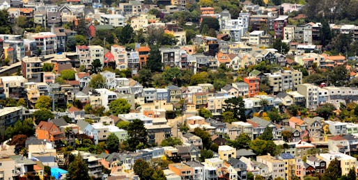 Houses in San Francisco taken from Twin Peaks. Image © Mike McBey