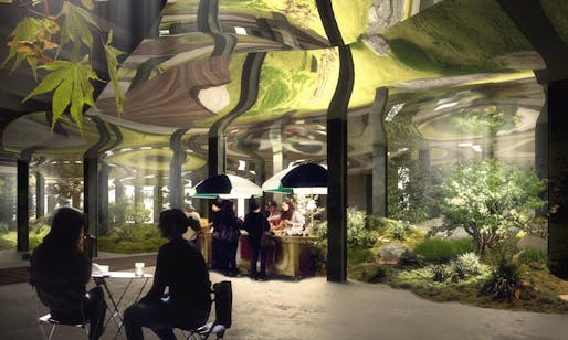 Laughing it up underground: a rendering of cafe goers enjoying the freshly approved Lowline in NYC. Image: Lowline. 