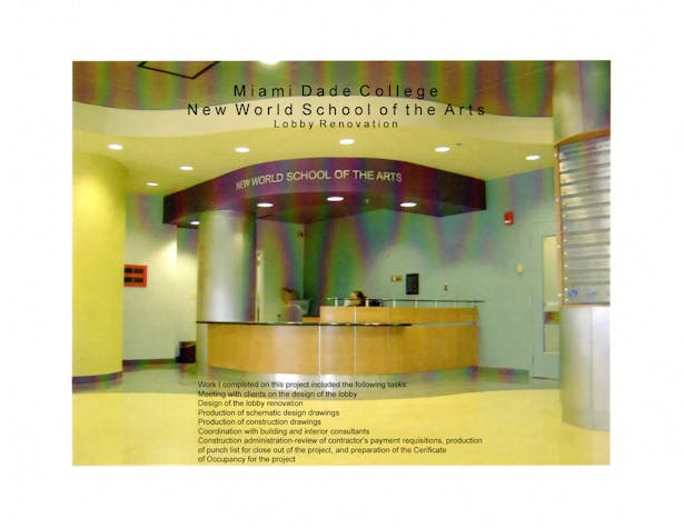 Miami-Dade College-New World School of the Arts Campus-Lobby Renovation