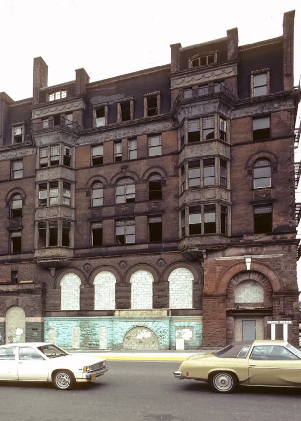 1980s: The building slowly deteriorates due to neglect.