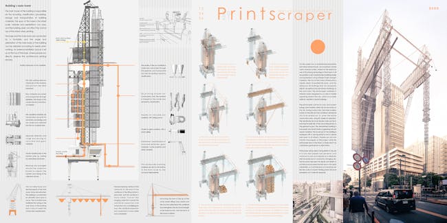 Honorable Mention: Printscraper: Rapid 3D-Printed Skyscraper For Reconstruction In China by Liu Yifei, Tian Yu, Wang Hangdi, Zhou Beiyu (China)