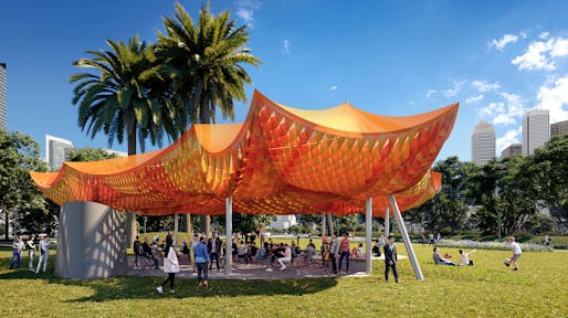 Rendering of the 2022 MPavilion by Rachaporn Choochuey/all(zone). Image courtesy Naomi Milgrom Foundation.