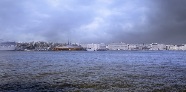 View of the museum from the Harbor.