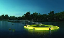 A circular floating pathway will allow visitors to walk atop Philadelphia's Schuylkill River