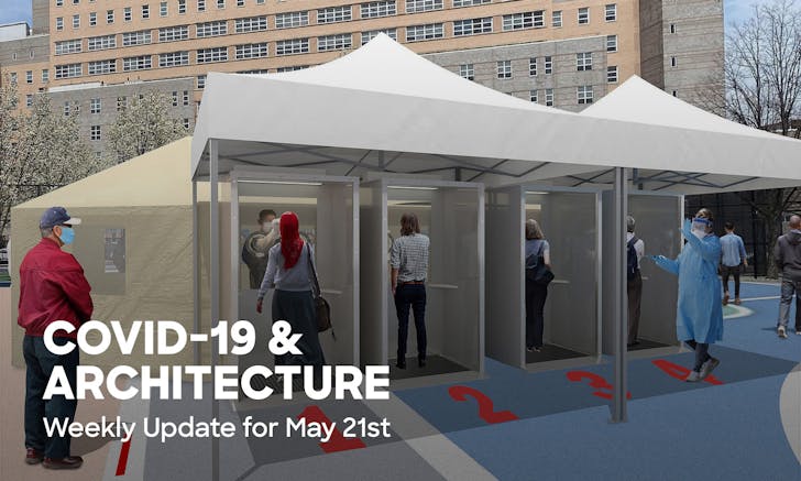 Proposed screening booth setup at playground/basketball courts by SITU. Image via situ.nyc