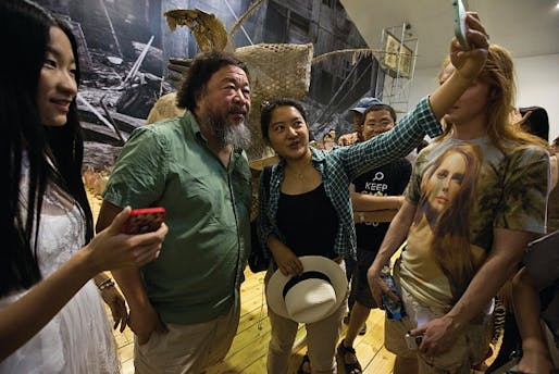 Selfie time with the infamous dissident artist. (Photo: © Oak Taylor-Smith, 2015; courtesy of the artist and Galleria Continua, San Gimignano/Beijing/Les Moulins; Image via theartnewspaper.com)