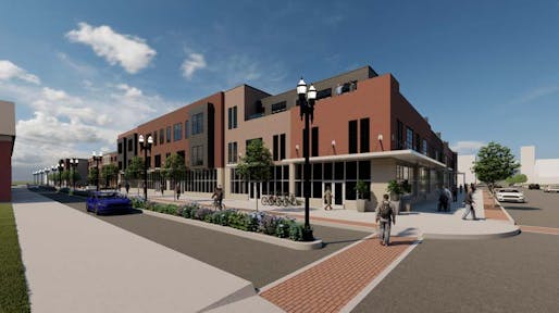 Pine Ridge Construction Management and Murray Associates Architects were awarded the commission to design the mixed-use scheme (pictured) in June 2020. Image via Lycoming College press. 
