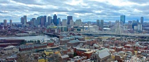 Boston skyline viewed from the Bunker Hill Monument. Photo via Wikipedia