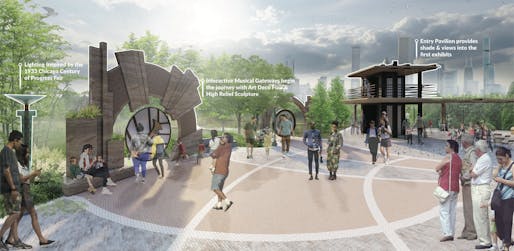 ASLA 2022 Student Awards General Design Award of Excellence. Nature’s Song - An Interactive Outdoor Music and Sound Museum, Chicago, Illinois. Ball State University/ Travis Johnson 