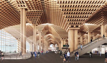 Winning airport design accused of plagiarizing Kengo Kuma's Wooden Bridge Museum