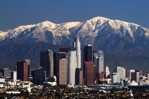 Los Angeles skyline. Image by Nserrano, CC BY-SA 3.0, via Wikimedia Commons