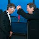 Ito receiving his medal last night from Thomas J. Pritzker, chairman of The Hyatt Foundation (Photo: © Rick Friedman)