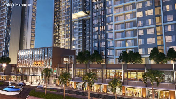 The street front units under the night sky (Rendering provided by Keppel Land)
