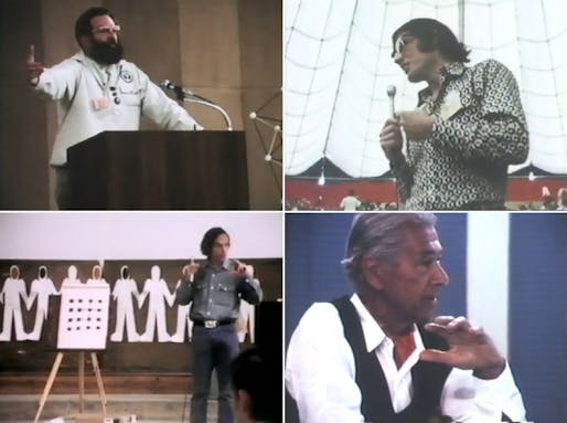 Speakers at Aspen, clockwise from top left: Reyner Banham, Craig Hodgetts, Herbert Bayer, and Sim Van der Ryn. FromIDCA 1970.