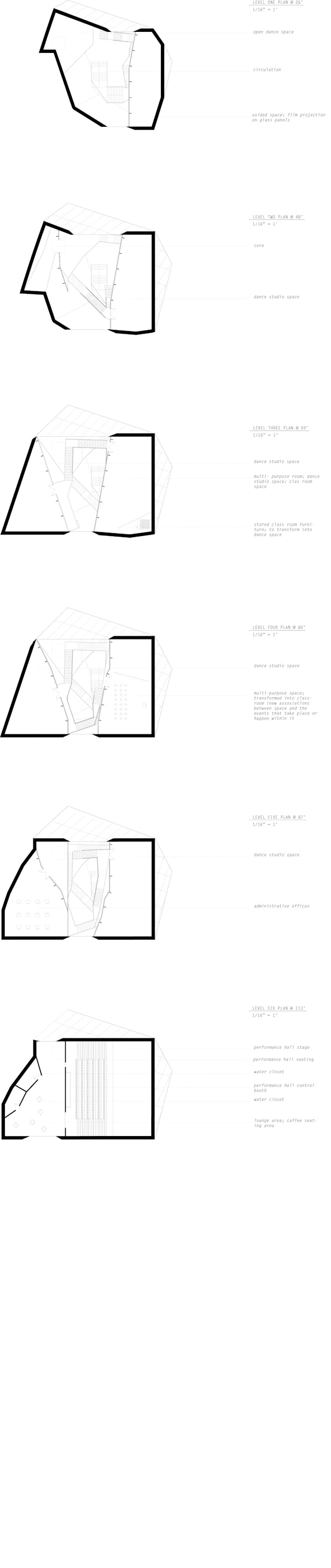 plan floor drawings and distribution of spaces
