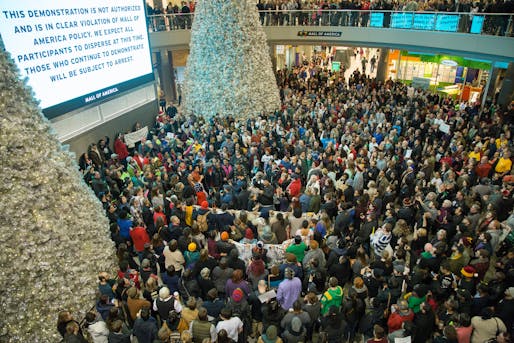 Black Lives Matters protesters at the Mall of America in 2014. Credit: Nicholas Upton via Flickr