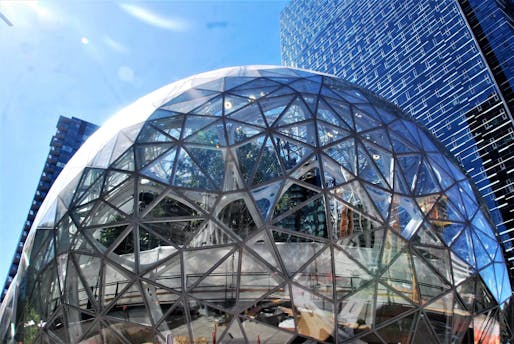 Amazon Spheres in the company's Seattle headquarters location. Image: Joe Wolf/Flickr. 