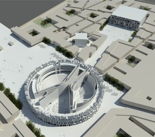 The winning proposal by Assemblage that has been abandoned in favor of Hadid's secretive designs. Credit: Assemblage