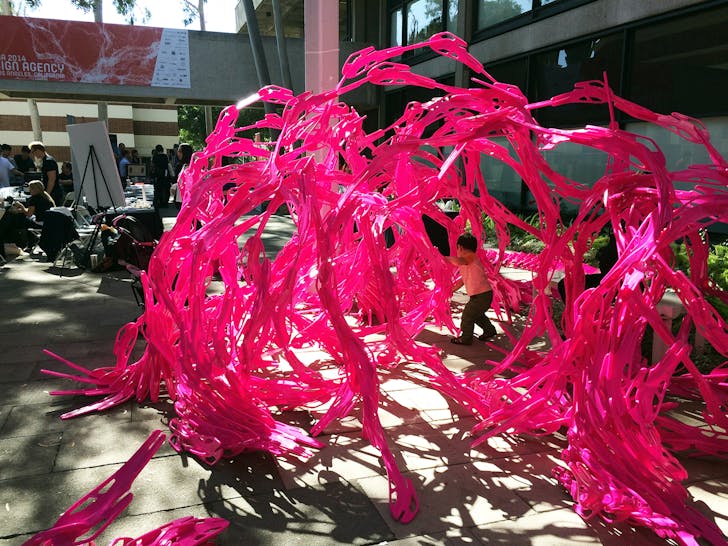 Jose Sanchez's BLOOM - An installation based in the courtyard of USC's Architecture building. Photo credit: Anthony Morey.