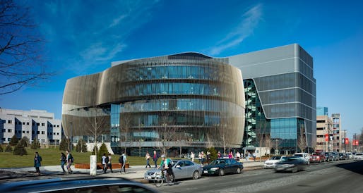 Northeastern University ISEC: Arup contributed a variety of services including structural, geotechnical, MEP/FP engineering, facades, and lighting design consulting. Image: Warren Jagger Photography.