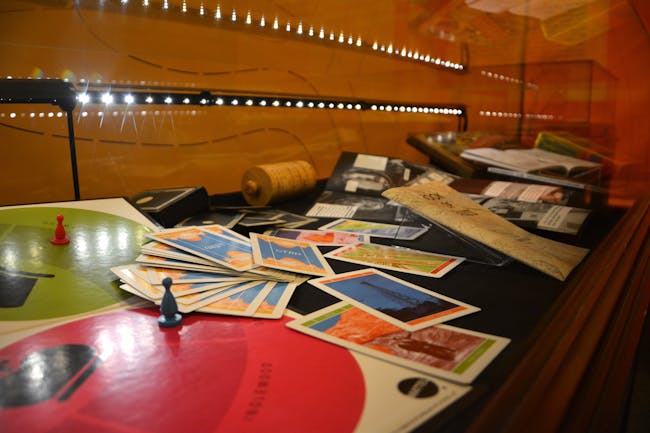 An installation shot of some of the material collected for 'L.A.T.B.D.' Credit: USC Libraries