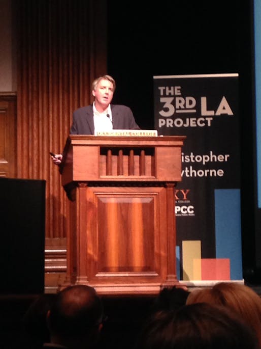 Christopher Hawthorne at the 3rd LA discussion of LACMA. Photo by Amelia Taylor-Hochberg.