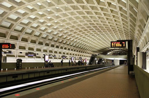 The DC Metro might feature impressive coffered ceilings, but it's fall apart. Image via wikimedia.org